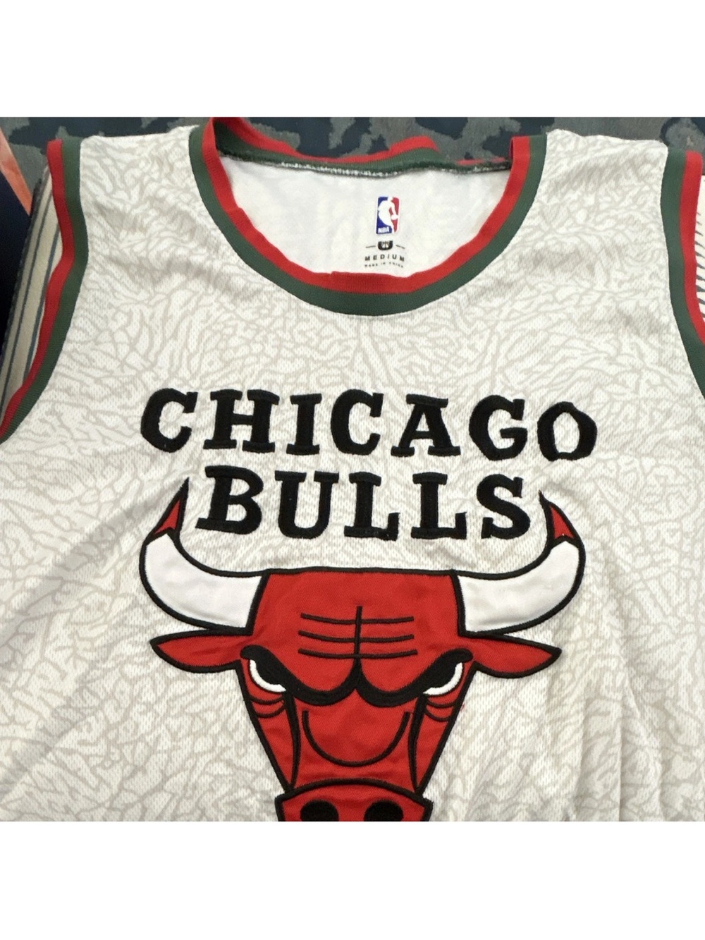 NBA Chicago Bulls Basketball Jersey White Multi-Color Size M